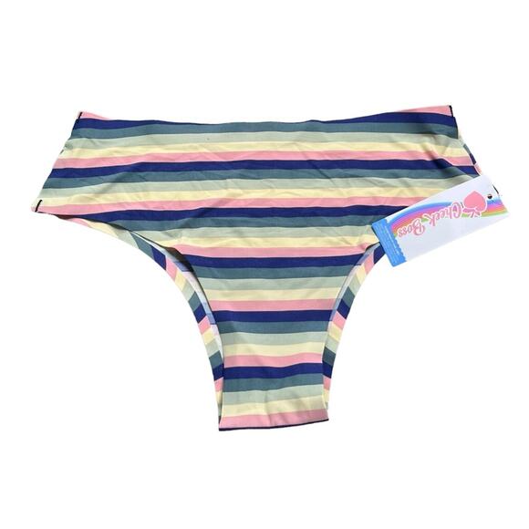 Cheek Boss Cheeky Panty Size Small Muted Pastel Stripes - Picture 1 of 3